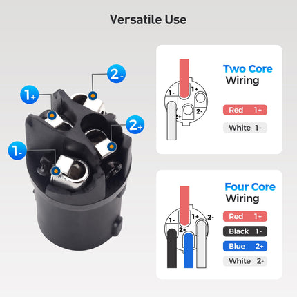 Cable Matters, paquete de 4 conectores de cable de altavoz de 4 polos - Diámetro exterior máximo de 8,5 mm/0,33 pulgadas, compatible con el conector Speakon NL4FC, NL4FX, serie NL4 de Neutrik