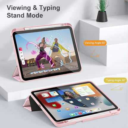 May Chen for iPad (A16) 11th Generation Case 11 Inch 2025, iPad 10th Gen Case 2022 10.9 inch, Built-in Pencil Holder with Shockproof Cover Clear Transparent Back Shell Auto Wake/Sleep, Pink P631 Bows