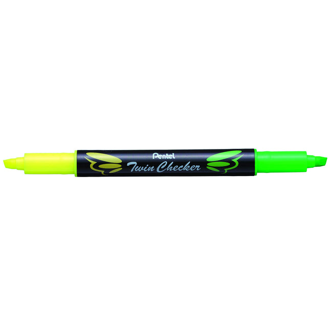 Pentel Twin checker Dual-Tip Highlighter, Chisel T