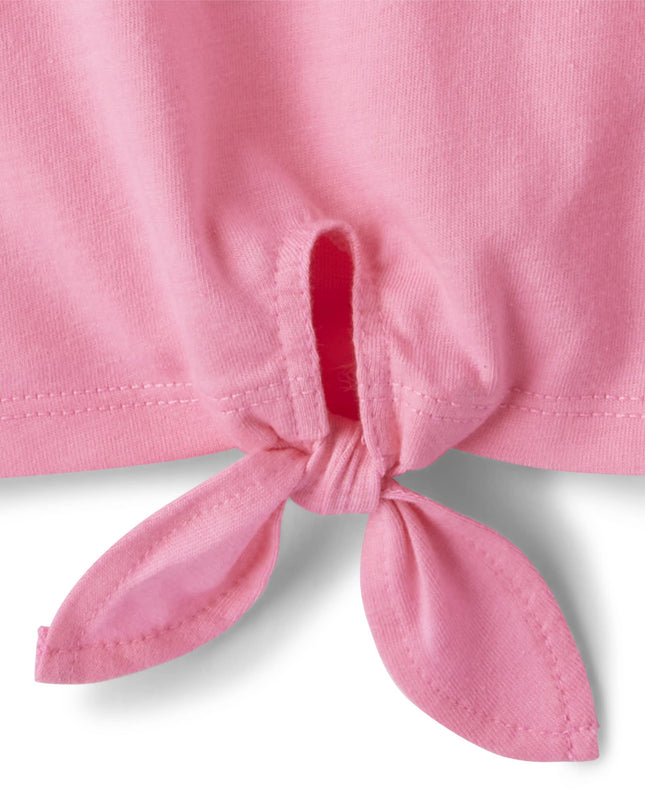 The Children's Place Lot de 2 débardeurs noués devant pour bébé fille, rose/jaune, 3T