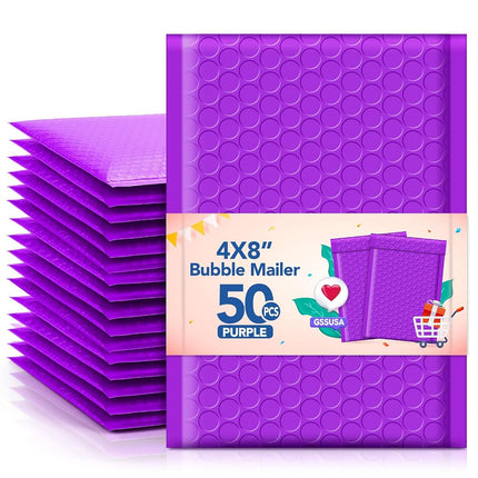 GSSSUSA 50 Pack 4x8 Padded Bubble Mailers, 4x7 Inc