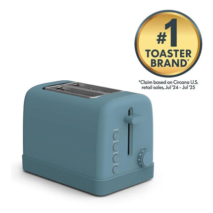 bella 2 Slice Toaster, 6 Setting Shade Control w Reheat, Cancel, Bagel & Defrost Buttons, Removable Crumb Tray, Anti Jam & Auto Shutoff, Auto Centering Guides & Cord Wrap, 900 Watt, Surf