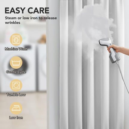 Deconovo Blackout Door Curtain for Glass Doors & Sidelights, Thermal Insulated Privacy Panel with Dual Rod Pockets & Adjustable Tieback, Machine?Washable Curtain (12W x 72L, Greyish White, 1 Panel)