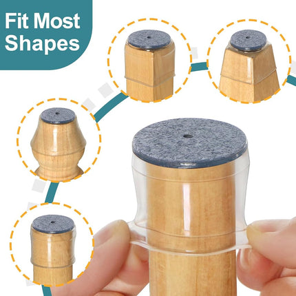 24 Pcs Chair Leg Floor Protectors, Silicone Felt Furniture Leg Pads Caps Covers for Hardwood Floors (Fit 1-5/16" to 2")