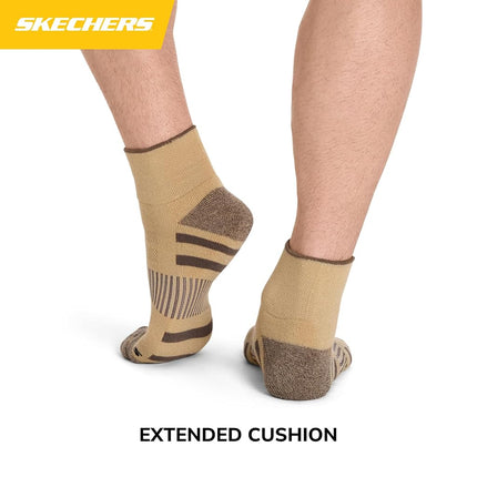 Skechers Men's 8-Pack Work Collection High Quarter Crew, Extra Cushion & Mesh Ventilation Socks, Coffee Resin/White/Khaki, 10-13