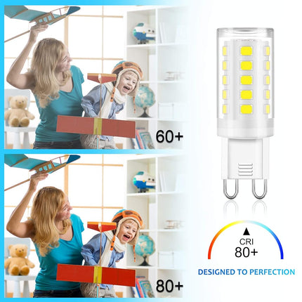 winshine G9 LED Light Bulb Bi Pin Base, 6000K Daylight G9 Base Bulbs for Chandeliers, 4W (40W Halogen Equivalent), 360° Beam Angle, 400LM, Non-dimmable for Home Lighting, 6 Pack