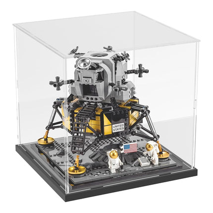 Choowin Acrylic Display Case for Lego Taj Mahal 21056 for Lego Spiderman 76261 for Lego 10266 75318 Thickened Clear Acrylic Display Cases for Collectibles Assemble Dustproof Display Box(Black Base)