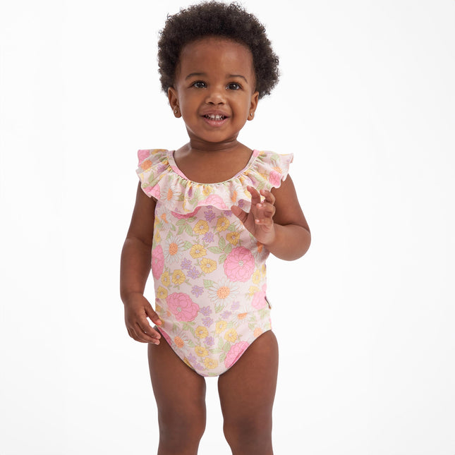 Maillot de bain une pièce Gerber pour bébé fille, motif floral rétro, 3-6 mois