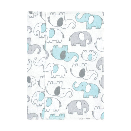 Hudson Baby Unisex Baby Cotton Flannel Burp Cloths, Neutral New Elephant 4-Pack, One Size