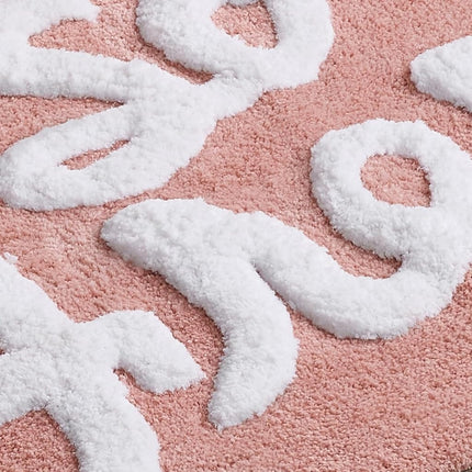 VCNY Home | Collection fraîche | Tapis de bain – Pompons Ultra Doux – Absorption optimale pour la salle de bain, 60 x 150 cm, Rose poudré