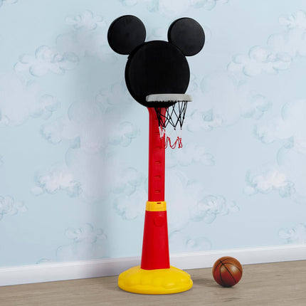 Delta Children - Disney Mickey Mouse Plastic Basketball Set - Includes Basketball Hoop, 1 Basketball and Ball Pump, Red/Black