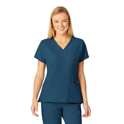WonderWink Women's Stylized V-Neck Top, Ceil Blue,
