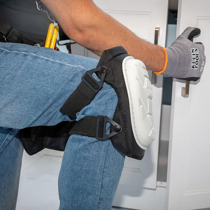 Klein Tools 60896 Knee Pad, Non-Marring, Gel-Like Padding, Semi-Round Stabilizing Knee Pads with Adjustable Straps for Construction and Flooring