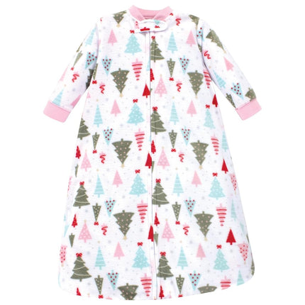 Hudson Baby Unisex Baby Long-Sleeve Fleece Sleeping Bag, Sparkle Trees, 0-6 Months