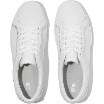 Rally Crystal-Trim Leather Sneakers Urban White