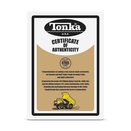 Tonka Retro Mighty Dump Truck - Collector's Edition - Made with 2X More Steel, Kids Construction Toy, Metal Truck, Toy Truck for Boys and Girls, Kids, Toddlers, Ages 3+