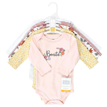 Hudson Baby Grenouillères Bébé Unisexe en Coton à Manches Longues, Bonita, Nouveau-né, Lot de 5 Bonita, Nouveau-né