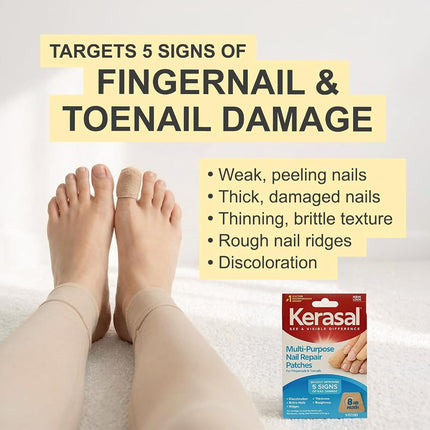 Kerasal Multi-Purpose Nail Repair Patches - 14 Count - Nail Repair for Damaged Nails, 8-Hour Nail Treatment Restores Healthy Appearance