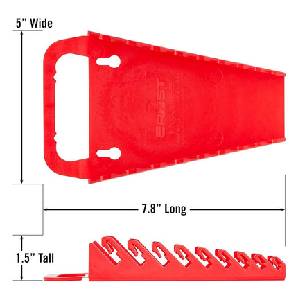 ERNST Gripper Wrench Organizer, 9 Tool, Red