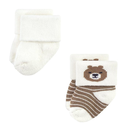 Hudson Baby Chaussettes nouveau-né et en tissu éponge en coton riche unisexe pour bébé, motif ours, 0-6 mois, lot de 12 ours, 0-6 mois
