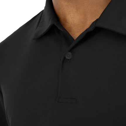 Hanes Moves Polo de manga corta de alto rendimiento para hombre, absorbe la humedad, negro, grande