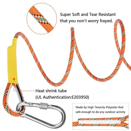 X XBEN Outdoor Climbing Rope 10M(32ft) 20M(64ft) 30M (96ft) 50M(160ft) Rock Climbing Rope, Escape Rope Climbing Equipment Fire Rescue Parachute Rope (96 Foot) - Orange