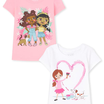 Camiseta gráfica de manga corta de The Children's Place para niñas, de 12 a 18 meses