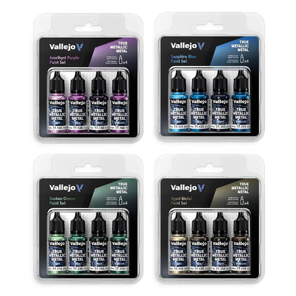 Vallejo True Metallic Paint Set, Ancient Copper, 4 Colors for Metal Painting, Includes Base, Light, Shade, Airbrush, BSL System for Consistent Results, Made in Spain