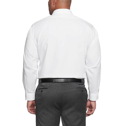 Van Heusen Men's Tall Dress Shirt Big Fit Poplin, White, 22" Neck 34"-35" Sleeve