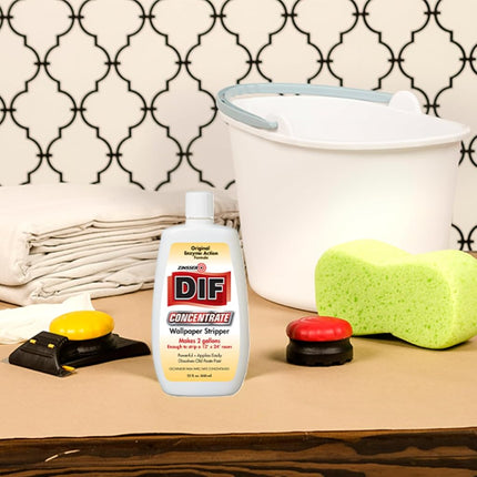 Zinsser DIF Wallpaper Remover Concentrate Clear – Fast-Acting, Biodegradable Solution, Eco-Friendly & Non-Toxic for Easy Wallpaper Paste Removal, 650 ml
