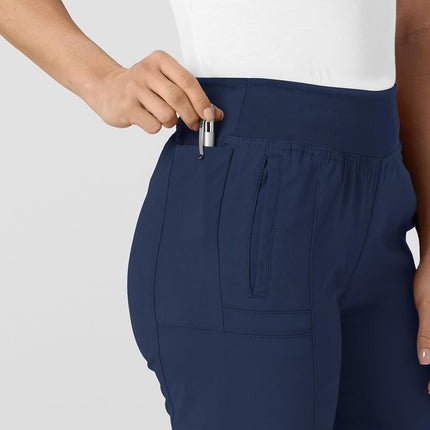 WonderWink 5555TNAVYMDT W123 Women's Comfort Waist Cargo Jogger Pant, Navy, Tall-M Size