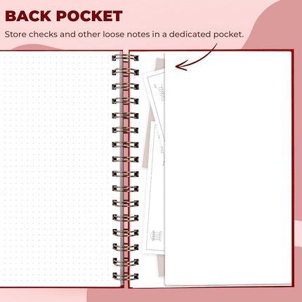 Clever Fox Check Register for Personal Checkbook – Checking Book Register – Checkbook Register – Accounting Ledger Book – 3968 Entry Lines, 6.1" x 8.3", Spiral Binding, Hardcover, Red