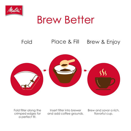 Melitta 4 Cone Coffee Filters, White, 100 Count (Pack of 6), 600 Total Filters - Packaging May Vary