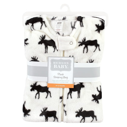 Hudson Baby Unisex Baby Plush Sleeping Bag, Sack, Blanket, Moose, 6-12 Months