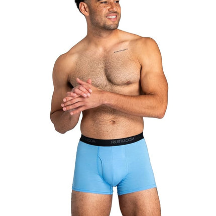Bóxers ajustados elásticos de 4 vías Fruit of the Loom para hombre | Ropa interior ligera que absorbe la humedad | Pierna larga, pierna regular y baúl, baúl - Algodón elástico - Los colores pueden variar, S