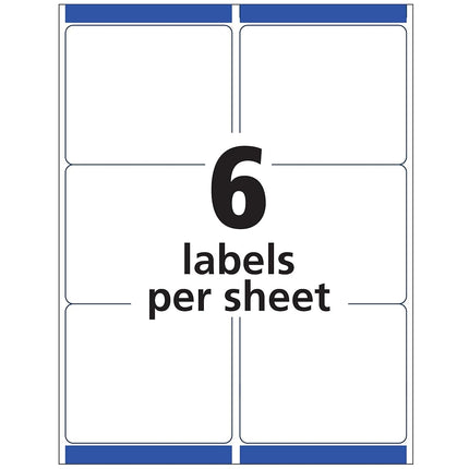 Étiquettes d'adresse transparentes givrées mattes Avery pour imprimantes laser, 84,6 mm x 101,6 mm, 300 étiquettes (5664)