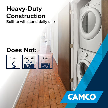 Camco Stackable Washing Machine Drain Pan | Great for Apartment-Sized Washers or Stackable Units | Protects Floors from Leaks & Measures 28-Inches x 30-Inches | Crafted of Heavy-Duty Plastic (21006)