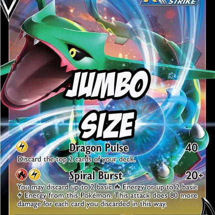 Jumbo Pokemon Card – Rayquaza V 100/159 – Crown Ze