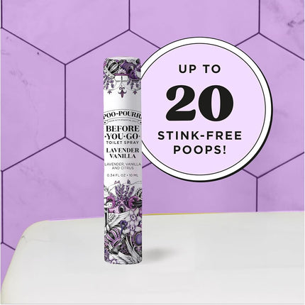 Poo-Pourri Before-You-Go Toilet Spray Travel Size, Lavender Vanilla Scent, 10 ml