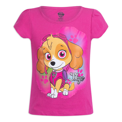 Paw Patrol Nickelodeon Skye and Everest Girls’ 3 Pack T-Shirts for Toddler Little Kids – Pink/Purple/Blue, White, 3 Years/Medium