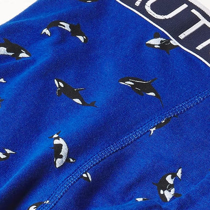 Nautica Men's Cotton Stretch 4 Pack Boxer Briefs, Aero/Black/Orcas-Bright Cobalt/Sail Print, S