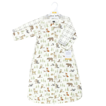 Hudson Baby Unisex Baby Cotton Long-Sleeve Wearable Sleeping Bag, Sack, Blanket, Forest Animals, 18-24 Months