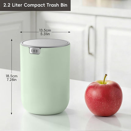 EKO 2.2L Mini Desk Bin with Swing Lid, Tabletop Rubbish Bin, Sage