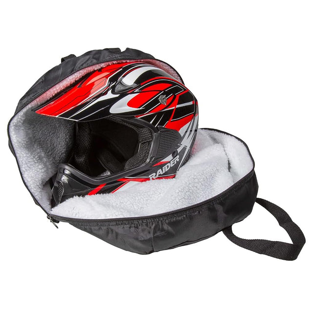 Raider BCS-8B Deluxe Black Nylon Durable Motorcycle MX Helmet Bag Medium