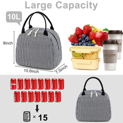 Bluboon Lunch Bag for Women Men Cute Corduroy Lunch Tote Bags Reusable Insulated Lunch Box Large Capacity Reusable Insulated Cooler for Work Picnic or Travel