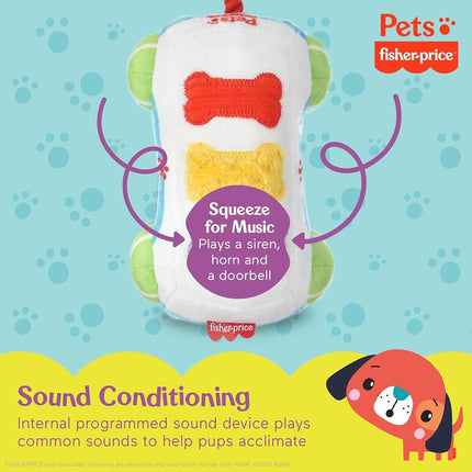Fisher-Price for Pets Sound-Bites Plush Toy Xylophone for Puppies, Sounds Desensitize Pups to Noises - Noise-Making Chew Toy for Puppies - Multifunctional Dog Toy