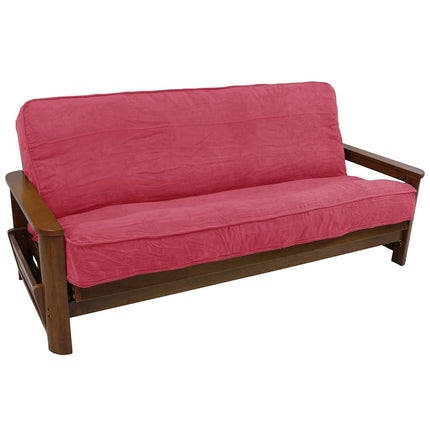 Blazing Needles Solid Microsuede Double Corded 8" to 9" Futon Cover, Full, Berry Berry
