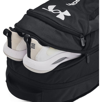 Under Armour Men's 29L Hustle 6 Backpack, Black/White, One Size