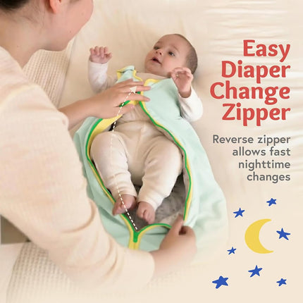 Baby Deedee 100% Cotton Sleeping Sack, Baby Sleeping Bag Wearable Blanket, Sleep Nest Lite, Infant and Toddler, Gray Navy, Large (18-36 Months)