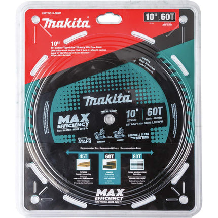 Makita B-66961 10" 60T Carbide-Tipped Max Efficiency Miter Saw Blade